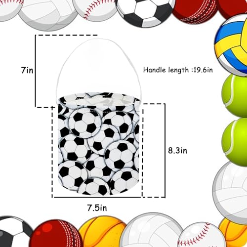 Image of Soccer Bucket,Kids Bucket, Small Gift Bucket with Handles for Kids Room Decor.Toy Bucket.(Soccer)