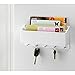 mDesign Letter Rack & Key Holder - Key Notice Board with 5 Hooks and 2 Magazine Compartments - The Most Convenient Way to Organize Keys, Mail and Newspapers - White