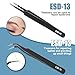 CHERALKEST 6 Pcs Precision Tweezers Set, Premium Anti-Static Stainless Steel Tweezer, ESD Curved of Tweezers for Electronics, Craft, Laboratory Work, Jewelry-Making, etc