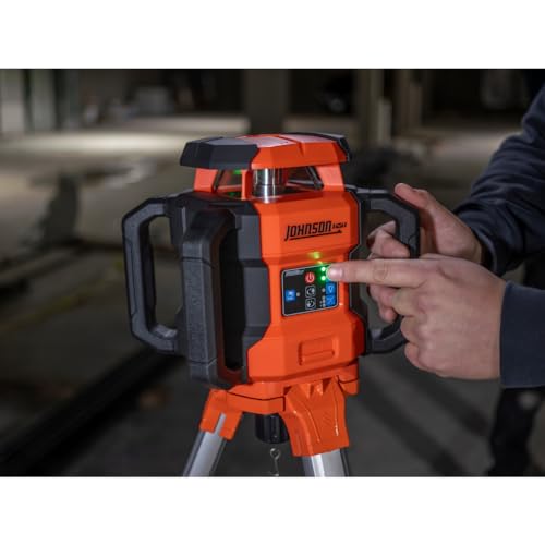 Image of Johnson Level & Tool JRT300-GNHV-K Self-Leveling Dual Slope Rotary Laser Kit with GreenBrite Technology, 4,000FT Range, Lithium Ion Batteries, Magnetic Target, Laser Detector, Remote Control