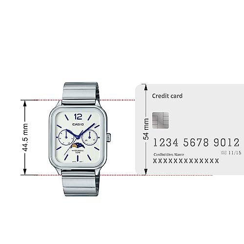 Casio Analog White Dial Men's Watch-MTP-M305D-7AVDF Stainless Steel, Silver Strap - Image 6