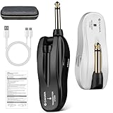 CAHAYA Sistema de guitarra inalámbrico de 5,8 GHz, recargable: 4 canales, transmisor inalámbrico, sistema inalámbrico de guitarra digital para bajo de guitarra eléctrica, CY0363
