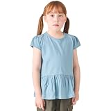 [ever closet] フリル トップス キッズ 子供 女の子 半袖 綿100％ [ ブルーグリーン 110 ] Tシャツ ガールズ 夏服 通園 通学 普段着 子供服 キッズ服 エバークローゼット