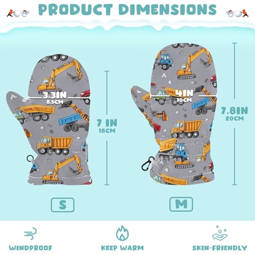 Plaaee Kids Winter Gloves Retro 80s Or 90s Fashion Abstract Warm Ski Gloves Toddler Thermal Knitted Mittens for Boys Girls3