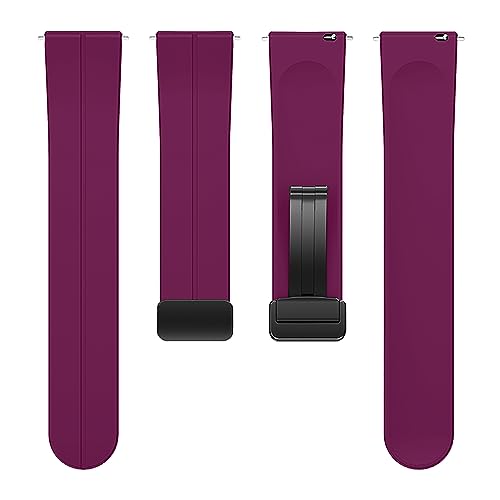 Image of ACM Watch Strap Silicone Belt Magnetic Clasp 20mm compatible with Samsung Galaxy Watch 6 Classic 44mm & 47mm Smartwatch Sports Hook Band Purple