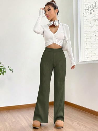 Image of Tee Projekt Formal Casual Solid Trousers for Women || Pull On Trousers for Women || High Waist PlainTrousers for Summer
