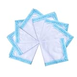 COCOUSM Womens White Cotton Small Handkerchiefs Lace Wedding Hankies Bulk