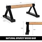 Wood push up bars Parallettes bars Anti-slip Handstand Bars for Calisthenics, Fitness, Floor workouts Solid Wood with Sturdy Metal Bracket, Support 500 lbs - Image 2