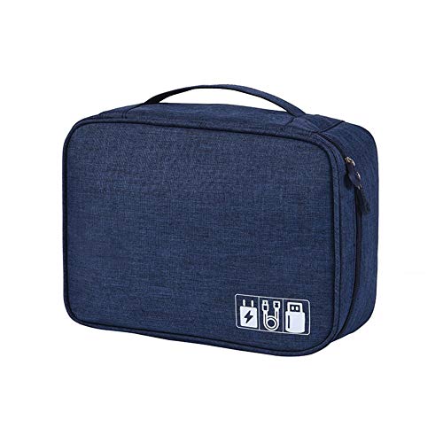 VRIKOO Portable Travel Cable Organizer Bag Waterproof Electronics Accessories Carry Storage Case for Hard Drives, Charger, Cables, Earphones, Kindle, iPad Mini