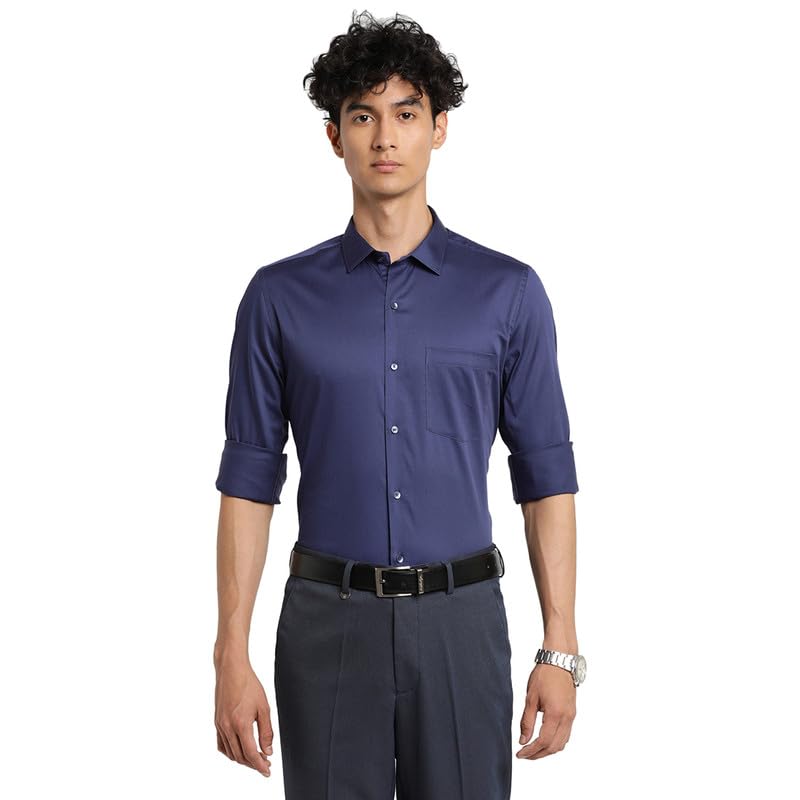 Image of Turtle Men Cotton Solid Slim Fit Ceremonial Shirts