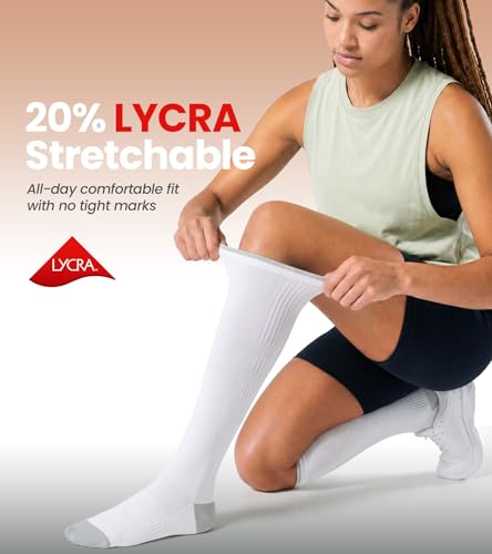 Benirap Compression Socks for Women and Men, 15-20 mmHg Circulation Support | Knee High, Breathable, Lightweight, Best for Flying, Travel, Running, Cycling, Nurses, Pregnancy, Daily Wear, 2 Pairs - image 2