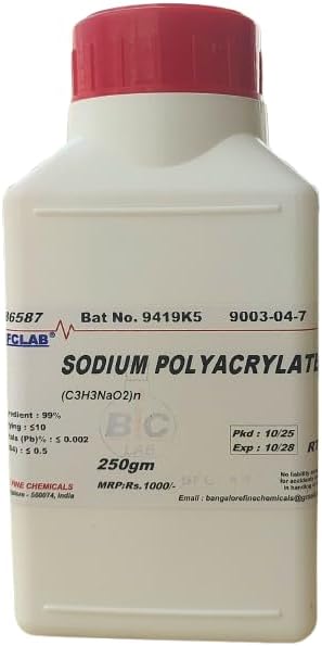 BFC Sodium Polyacrylate LR - 250gm, (C3H3NaO2) n CAS No. 9003-04-7