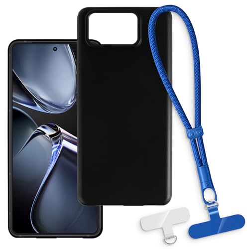 OAGELIM 2-in-1�ی�P�[�X�ƃ��X�g�X�g���b�v Asus Zenfone 12 Ultra �Ƃ̌݊������� ���O���\�ȃ��j���[�h�t���d�b�J�o�[�A����~�ߕ����h�~�O���b�v�n���h�� (�u���b�N + �u���[)