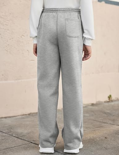 Arshiner Boys Casual Pants Fleece Sweatpants Lightweight Open Bottom Lounge Pants Drawstring Jogger Pants with Pockets3