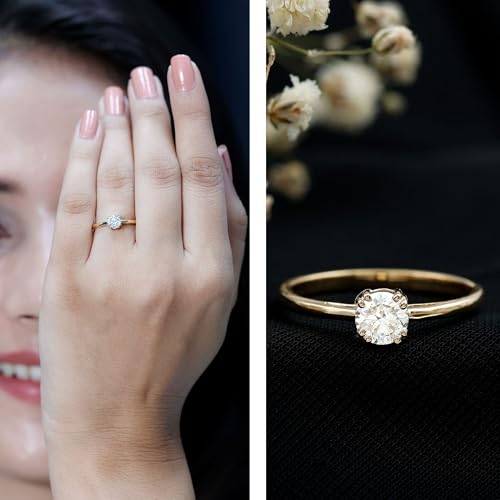 Certified 5mm Lab Grown Diamond Solitaire Promise Ring, Ef-Vs Quality, Diamond Proposal Ring For Women - Ready To Gift2