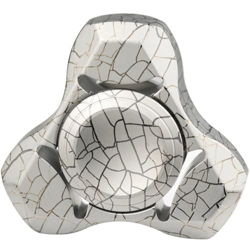 Image of FREELOVE Premium Metal Fidget Spinner for Adults, Stainless Steel Heavy Silent Spinner with Precision Bearing, Small Office Desk Toy & EDC for Stress Relief Focus ADHD, Titanium Alloy Crackled Design