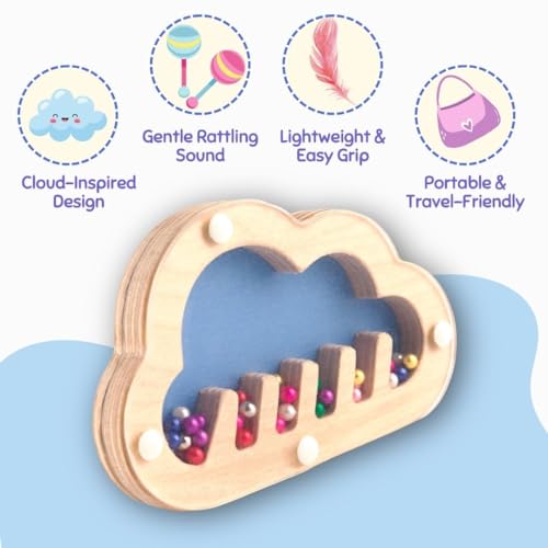 Image of Cots and Cuddles 1pc Wooden Animal Rattle Toy for Babies & Toddlers | Safe & Engaging Sensory Play Toy (Koala)