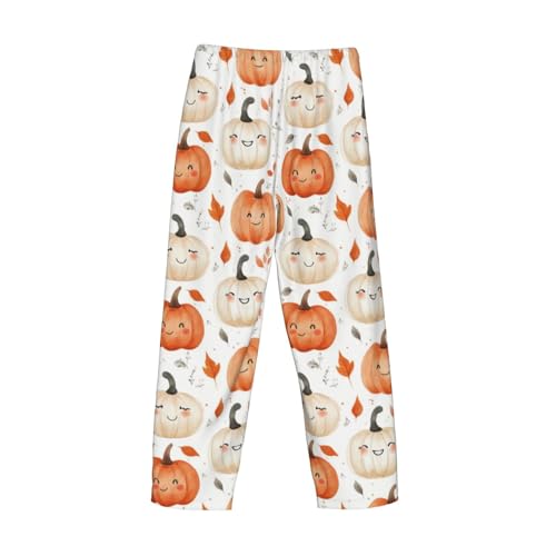 Pumpkin Mens Pajama Pants Cozy Lounge Baggy Lightweight Pj Pants Lounge Bottoms With Elastic Waist 5