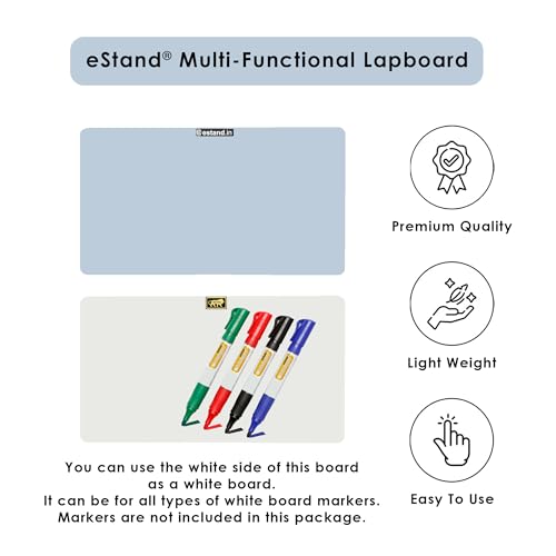 eStand Lap Board for Study | Home | Dining | Office | Laptop | Computer Desk | Reading & Writing | Multi-Purpose | Made in India | (Pine, LB 16"X24" Pine) view 2