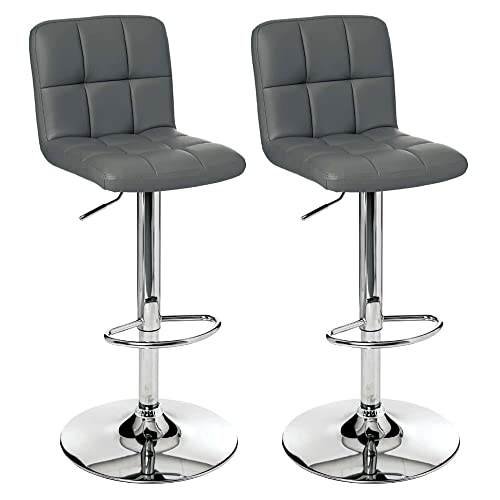 WELL HOME MOBILIARIO & DECORACIÓN Ensemble DE 2 TABOURETS DE Bar DELEK Couleur Gris|
