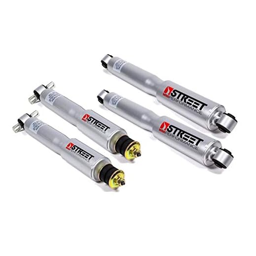Belltech Shock, Street Performance, Twintube, Steel, Silver Paint, 0 to 4 in Lowered, GM Fullsize SUV/Truck 1999-2007, Set of 4 (BLL9530)