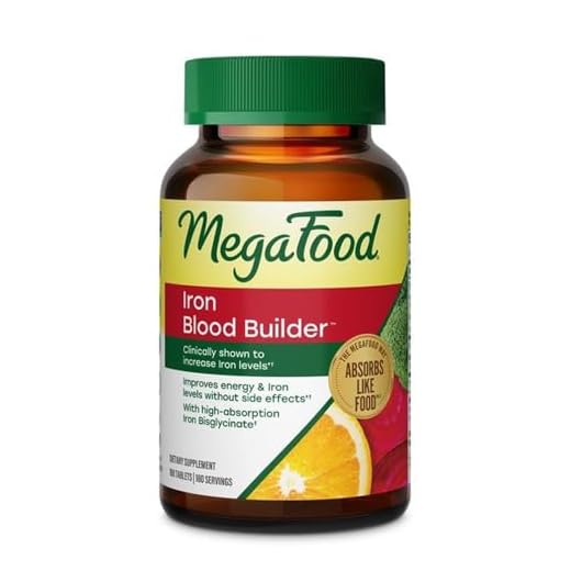 MegaFood Blood Builder - Iron Supplement Shown to Increase Iron Levels without Side Effects - Energy Support with Iron, Vitamin B12, and Folic Acid - Vegan - 180 Tabs