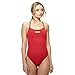 Produktbild arena Damen Trainings Profi Badeanzug Solid Lighttech High (Schnelltrocknend, UV-Schutz, Chlorresistent), Red-White (45), 30
