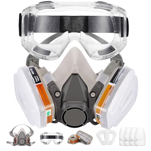 TANGS Half Facepiece Cover Set For Gas Respirator Painting Welding Woodworking and Other Work Protection, Against Dust Organic Vapors Pollen and Chemicals
