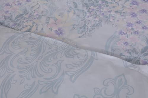 PRIME LINENS Duvet Cover Set 4 Pcs Polyester-Cotton Quilt Cover Bedding Set With Pillow Cases and Extra Fitted Sheet Included (Orchids 1, Double) - Image 2