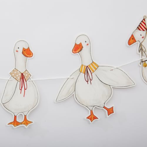 Image of Silly Goose Birthday Garland, Goose Themed Party Decorations, Farm Animal Party Supplies, Boy Girl Birthday Banner, Vintage Goose Animal Themed Banner