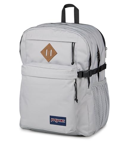 Image of JanSport Main Campus Backpack - Travel or Work Backpack with 15-Inch Laptop Sleeve and Dual Water Bottle Pockets, Grounded Grey