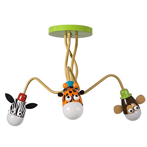 Preisvergleich Produktbild LICIDI Deckenleuchter für Kinder, Unisex, Geeignet für Schlafzimmerbeleuchtung, Modell: Giraffe, AFFE und Zebra