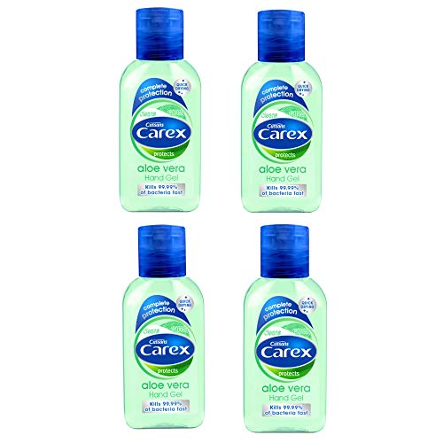 4 x 50ml Carex Aloe Vera Antibacterial Hand Gel