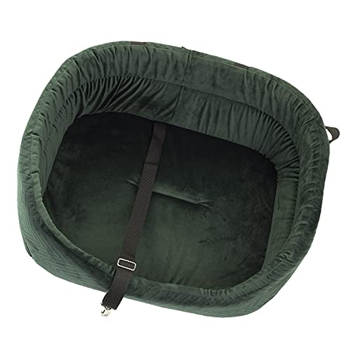 BOUTIQUE ZOO Hunde Autositz Universal Waschbar Abriebfest, Autositz Hund für Vordersitz, Beifahrersitz, Rückbank, Hundebett Hundetasche, M: 51 cm x 40 cm, Grün - Wildlederimitat