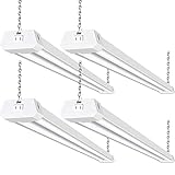hykolity 4 Pack 4FT LED Shop Light, Linkable Utility Shop Lights, 42W, 5000K Daylight White Shop Light for Garages, Workshops,hanging or FlushMount, Power Cord W/ Built-in ON/Off Switch, ETL