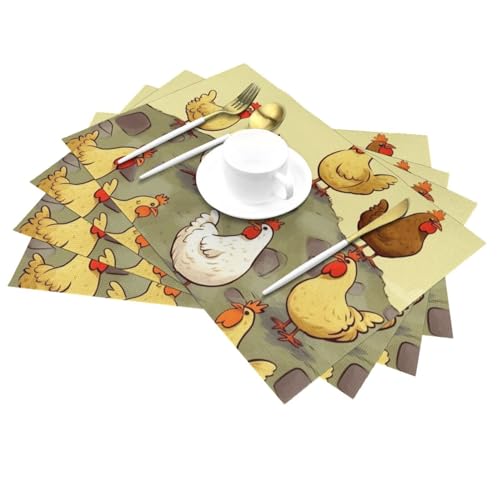 Set de table chic en PVC tissé durable - Protection de table haute résistance - 3