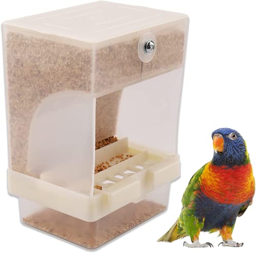 1PCS Automatic Bird Feeder - No-Mess Bird Feeder, Parrot Feeding cage Accessories,Suitable for Small and Medium…