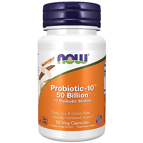 Now Foods, Probio-10, 10 Cepas de Bacterias, 50 Billones de Cultivos de Bacterias, 50 Capsulas...