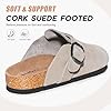 FITORY Mens Suede Clogs with Arch Support,Leather Cork Footed Mules Taupe Size 10.5 #2