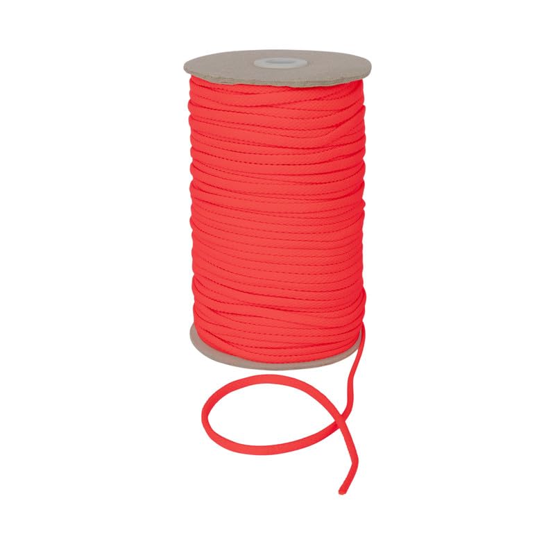 Durable Anorak Braided Cord - 4mm Wide Polyester Drawstring Cord Laces Hoodie String Jogger string clothing cord lace tying lanyard rope craft project (Flo Pink,25)-Craft Queen LTD