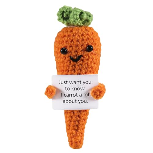 iewrtcin Funny Positive Fruit Carrot, 5 Inch Handmade Crochet Wor...