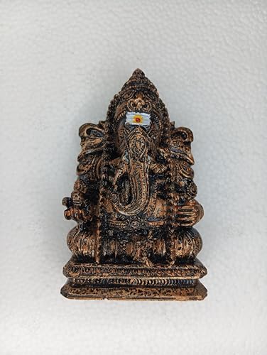 Figura decorativa Ganesh de polystone multicolor 9 cm