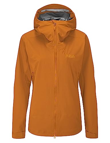 Rab Women’s Kinetic Alpine 2.0 Waterproof Breathable Jacket for Climbing & Mountaineering. - Marmalade - Medium