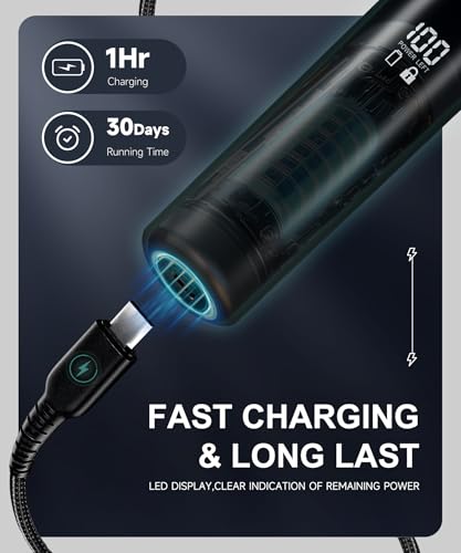 Image of Electric Razor for Men，10,000RPM High-Speed Motor, IPX8 Waterproof, USB Fast Charging, Quick Charge & Travel Lock,Space Black