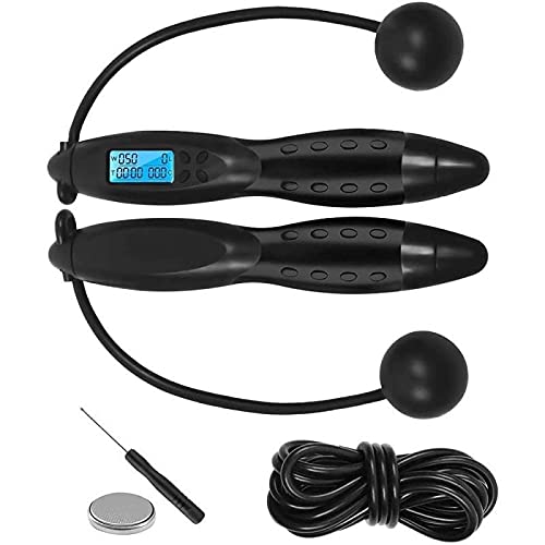 XIANGFATS Cuerda Saltar 3 Meter Ejercicio Ajustable Contando de Velocidad rápida Saltar Saltar Cuerda Salta Calorías de Alambre Gimnasio Deportes Fitness Accesorios