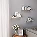 SONGMICS Wall Shelves, Floating Shelf Set of 3, Decorative Shelves, for Living Room Kitchen Hallway, Different Length 15.7 Inches, 19.7 Inches, 23.6 Inches, White ULWS68WT