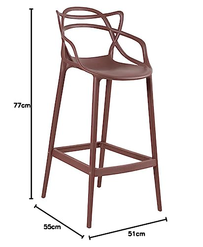 Loft7 Home Decor, Kit 4 Banquetas Alta Allegra 76 cm Polipropileno - Preto