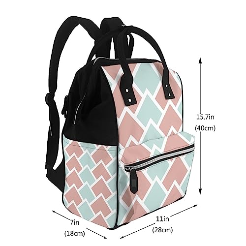 Sac à langer vert clair et rose grand format pour les sorties de bébé - 2