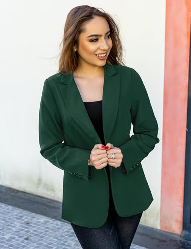 luvamia Dressy Blazers for Women Button Long Sleeve Lapel Business Casual Outfits Office Work Suit Blazer with Pockets4