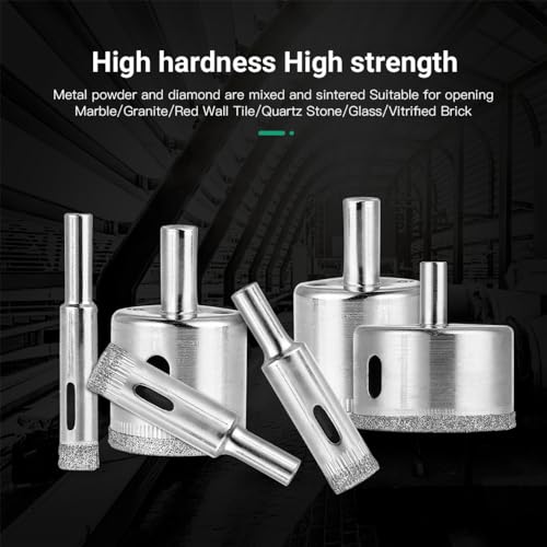 Set de 10 brocas para azulejos, mármol, vidrio y cerámica con recubrimiento de diamante, tamaños 3 mm y 50 mm miniatura 3